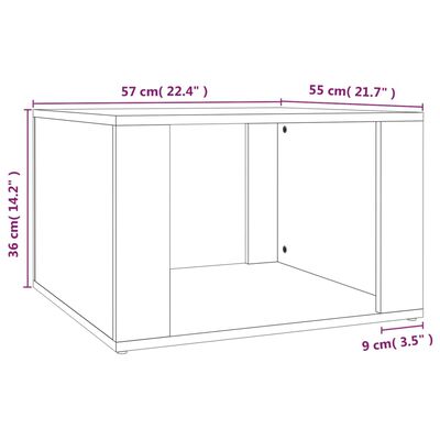 vidaXL Naktinis staliukas, dūminio ąžuolo, 57x55x36cm, mediena