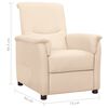 vidaXL Atlo&scaron;iamas krėslas, kreminės spalvos, audinys