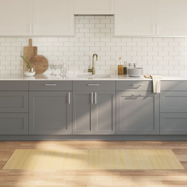 vidaXL Kilimas, &scaron;viesus natūralus, 60x200cm, bambukas, stačiakampis