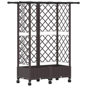 vidaXL Pakeltas lovas su trelėmis ir stogu Ruda 124 x 40 x 127 cm PP