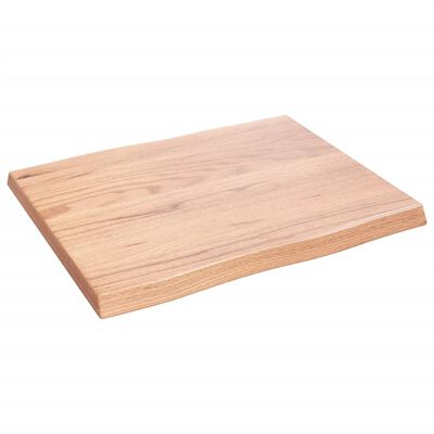 vidaXL Stalviršis, šviesiai rudas, 60x50x(2-4) cm, medienos masyvas