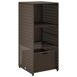 vidaXL Sodo spintelė daiktams, ruda, 50x55x115cm, poliratanas