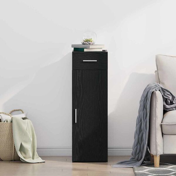 vidaXL Kabalas su stalčių Juodas ąžuolas 30 x 42,5 x 93 cm