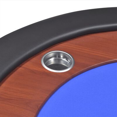 vidaXL 10 žaid. pokerio stalas su dalint. vieta ir žetonų dėže, mėlyn.