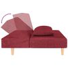 vidaXL Dvivietė sofa-lova su dvejomis pagalvėmis, vyno, audinys