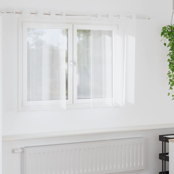 vidaXL Voile Užuolaida 2 pcs Balta 140 x 140 cm Poliesteris