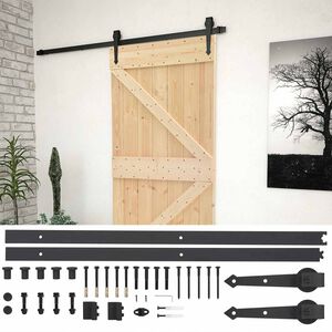 vidaXL Slankios durys 80 x 210 cm Pu&scaron;ies medienos masyvas