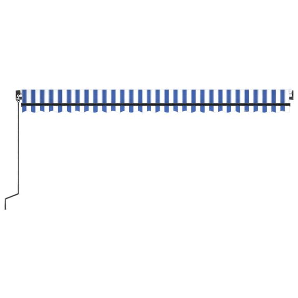 vidaXL Rankiniu būdu i&scaron;traukiama markizė, mėlyna/balta, 500x350cm