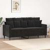 vidaXL Dvivietė sofa, juodos spalvos, 140cm, aksomas