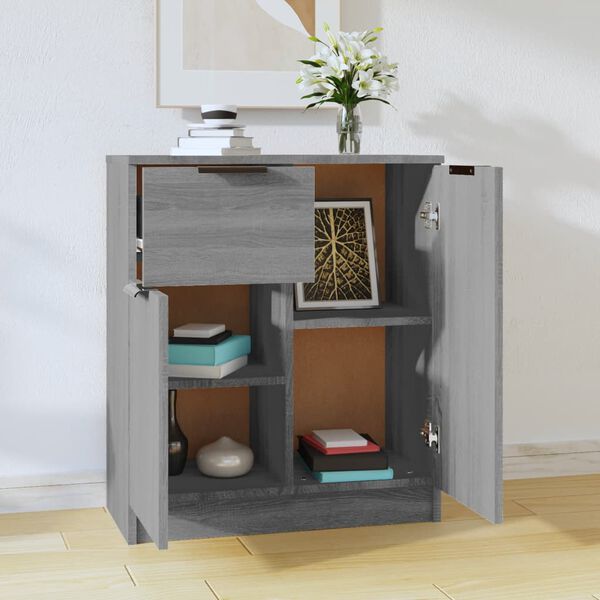 vidaXL &Scaron;oninė spintelė, pilka ąžuolo, 60x30x70cm, apdirbta mediena