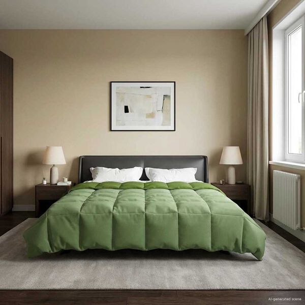 vidaXL Vasaros antklodė Tik&scaron;tas Žalia 240 x 260 cm Mikropluo&scaron;tas