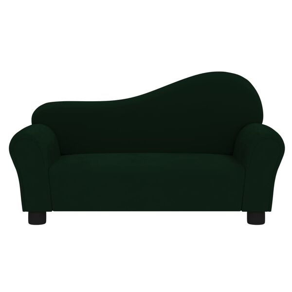vidaXL Vaiki&scaron;ka sofa, tamsiai žalios spalvos, aksomas