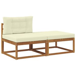 vidaXL Sekcija sofa vienetai su pagalve 2 Vienetas Natūrali