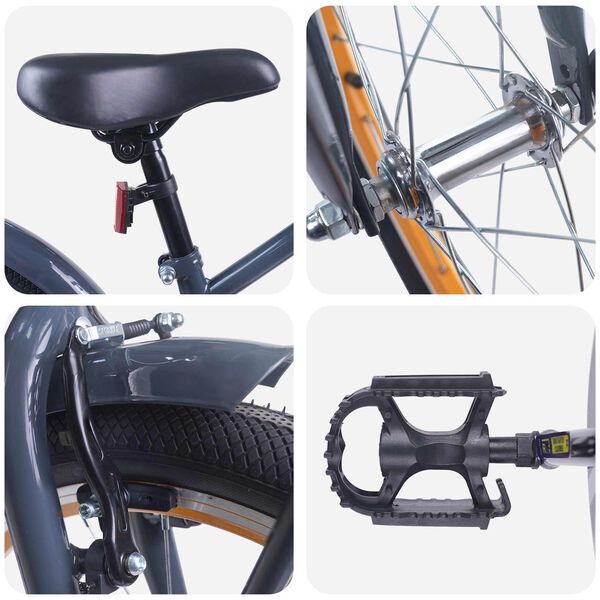 vidaXL Vaikų Dviratis 18 Colių 5&ndash;7 metų vaikams Tamsiai pilka