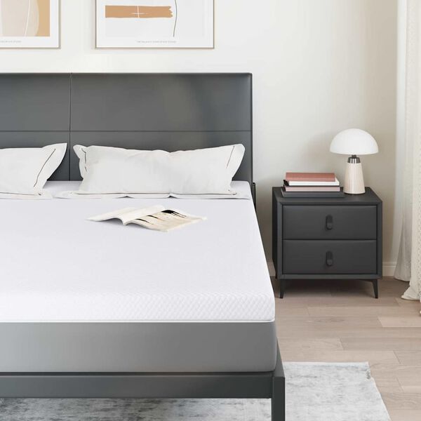 vidaXL Čiužinio papildymas Balta 200 x 200 cm Žakardo audinys