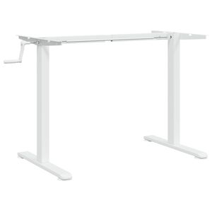 vidaXL Ra&scaron;omojo stalo rėmas, baltas, (94&ndash;135)x60x(70&ndash;114)cm, plienas