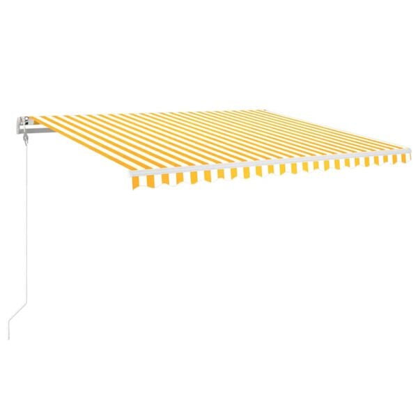 vidaXL Markizė su LED/vėjo jutikliu, geltona/balta, 450x350cm