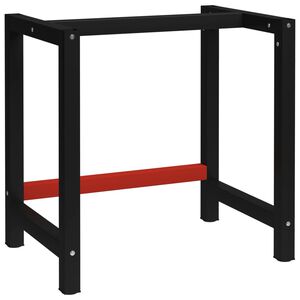 vidaXL Darbastalio rėmas, juodas ir raudonas, 80x57x79cm, metalas