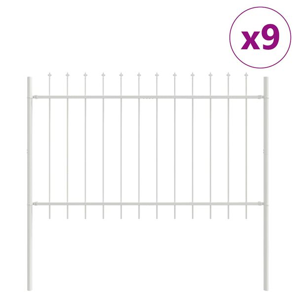 vidaXL Sodo tvora 9 pcs Balta 15,3 x 1,2 m Miltelinis plienas
