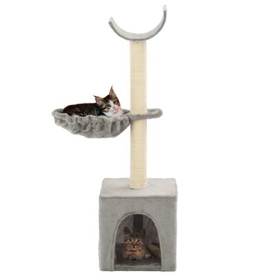 vidaXL Draskyklė katėms su stovais iš sizalio, 105cm, pilka