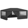 vidaXL Proginė palapinė su &scaron;oninėmis sienomis, antracito, 4x6m, 90g/m&sup2;