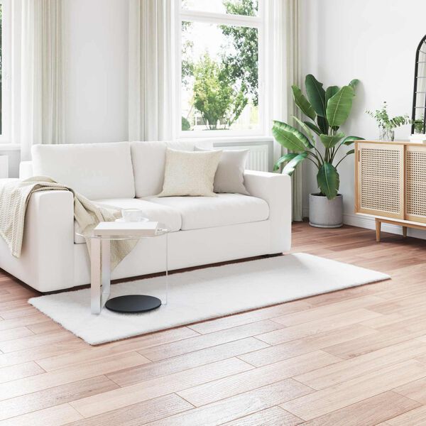 vidaXL Dirbtinio triu&scaron;io kailio kilimas Olite Balta 100 x 200 cm