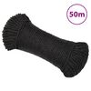 vidaXL Darbo virvė, juodos spalvos, 8mm, 50m, polipropilenas