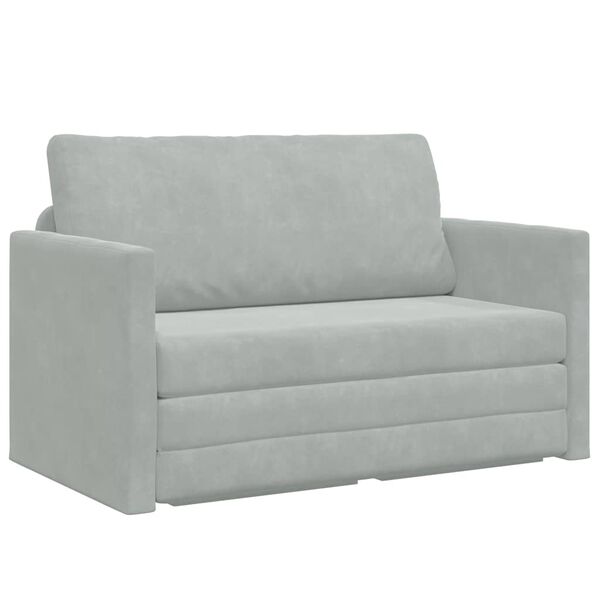 vidaXL Sofa lova Šviesiai pilka 124 x 204 x 61 cm Aksomas