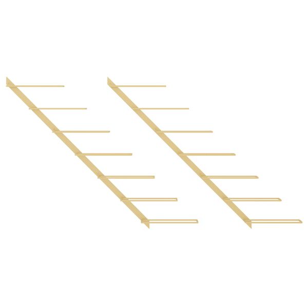 vidaXL Prie sienos montuojami vyno laikikliai, 2vnt., aukso, metalas