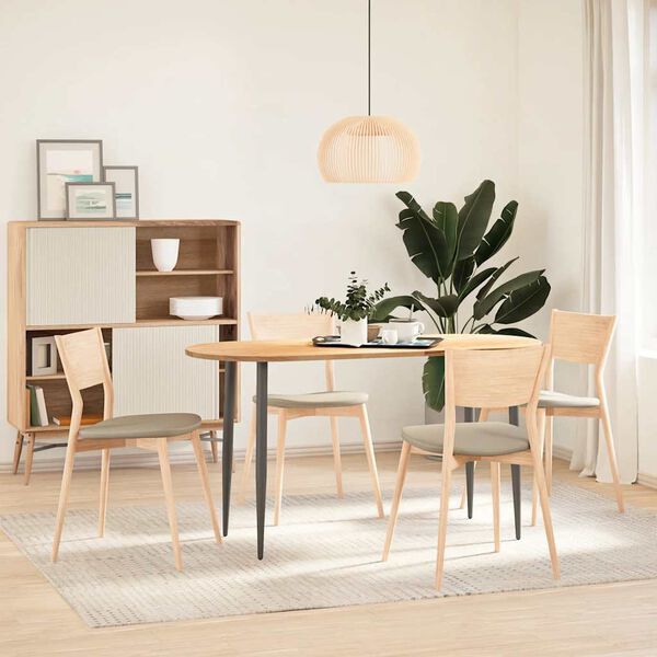 vidaXL Stalviršis, 140x60x2 cm, ąžuolo medienos masyvas, ovalo formos