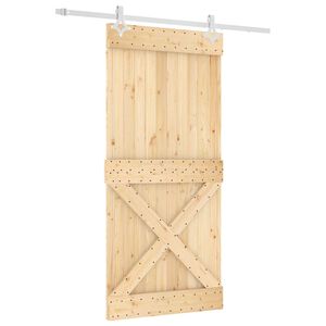 vidaXL Slankios durys Natūrali ir Balta 95 x 210 cm