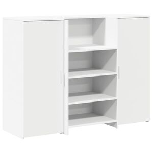 vidaXL Registratūros stalas, baltas, 135x50x103,5 cm, inžinerinė mediena