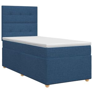 vidaXL Spyruoklinė lova su čiužiniu Mėlyna 80 x 200 cm Audinys