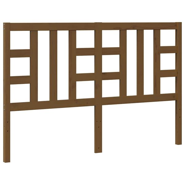 vidaXL Lovos galvūgalis, medaus rudas, 166x4x100cm, pu&scaron;ies masyvas