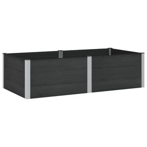 vidaXL Paauk&scaron;tinta sodo lova Juoda 200 x 100 x 54 cm aliuminis