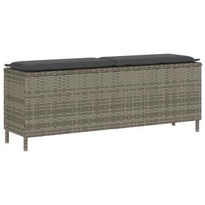 vidaXL sodo suolas su pagalvėlė pilka 110x30x40,5 cm poliratanas