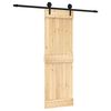 vidaXL Slankios durys Natūrali ir juoda 70 x 210 cm