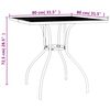 vidaXL Sodo stalas, antracito, 80x80x72,5cm, plienas, tinklelis
