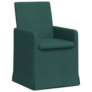 vidaXL Valgomojo kėdės 2 vnt. audinys Tamsiai žalia 57 x 67 x 95 cm