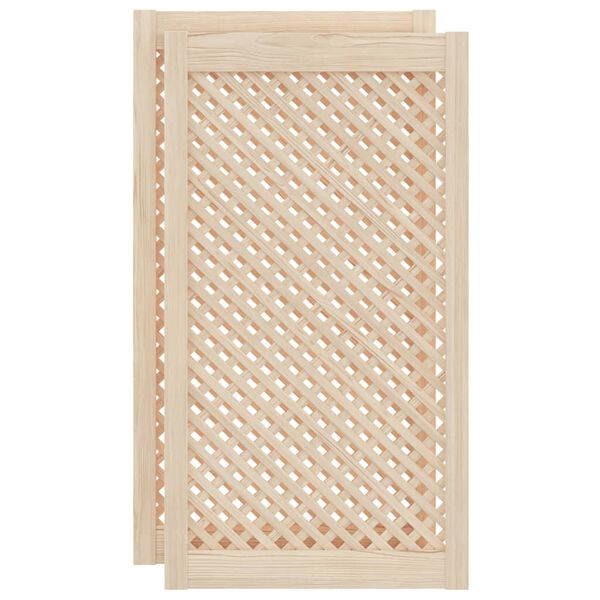 vidaXL Spintelės durelės, 2vnt., 49,5x99cm, pu&scaron;is, grotelių dizaino