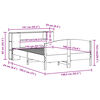 vidaXL Lova su knygų spinta be čiužinio, 135x190cm, pu&scaron;ies masyvas