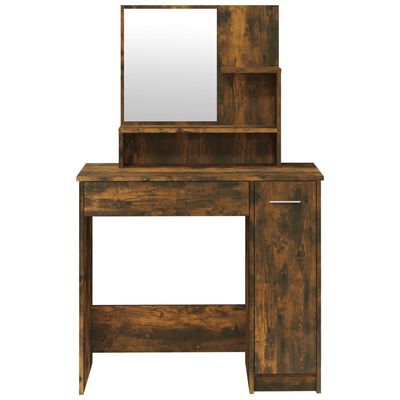 vidaXL Kosmetinis staliukas su veidrodžiu, ąžuolo, 86,5x35x136cm