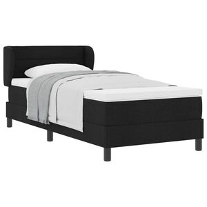 vidaXL Kiemas lova su čiužiniu su galvūgalio Juoda 80 x 200 cm audinys