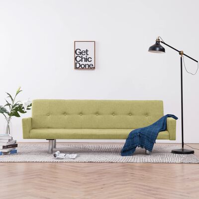 vidaXL Sofa-lova su porankiu, žalia, poliesteris