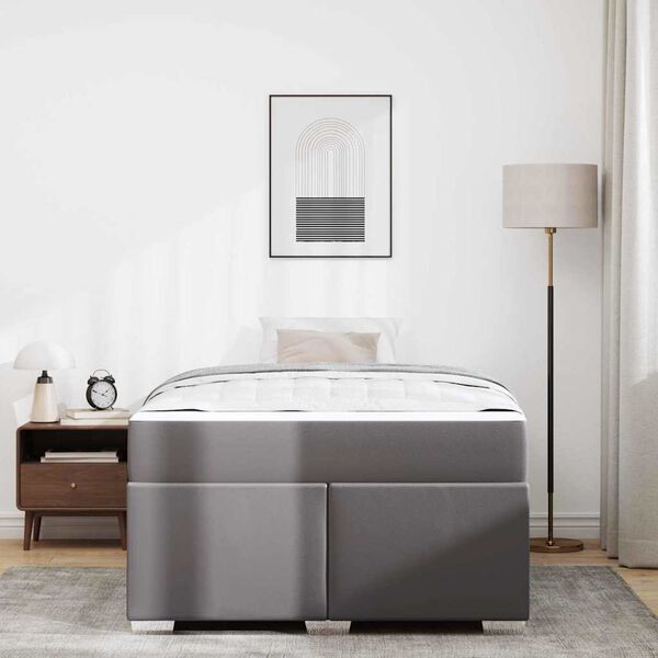 vidaXL Lovos rėmas su čiužiniu Pilka 120 x 190 cm audinys