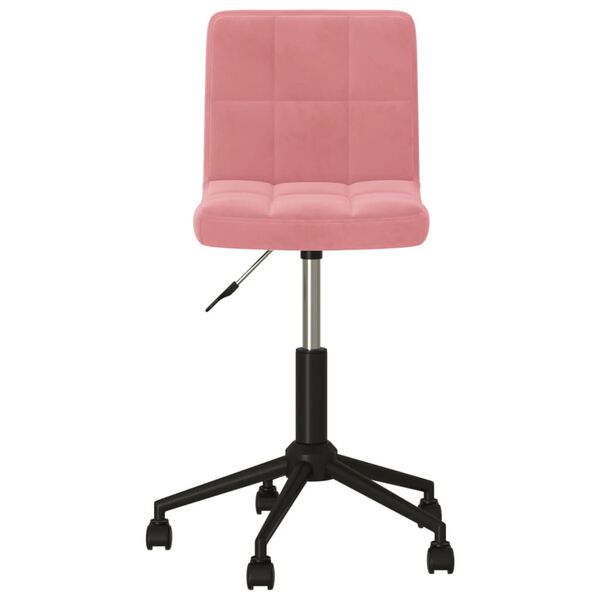 vidaXL Pasukamos valgomojo kėdės, 2vnt., rožinės spalvos, aksomas