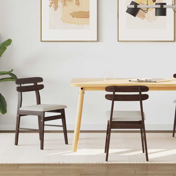 vidaXL Valgomasis krėslas 2 pcs Šviesiai rudas ir šviesus