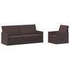 vidaXL Sofos komplektas 2 pcs Tamsiai rudas Audinys