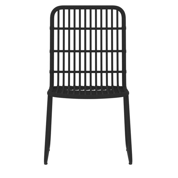 vidaXL Sodo valgomojo baldų komplektas, 7 dalių, juodos spalvos