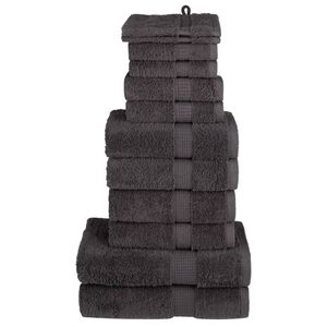 vidaXL Rank&scaron;luosčių rinkinys SOLUND, 12vnt., antracito, 600g/m&sup2;